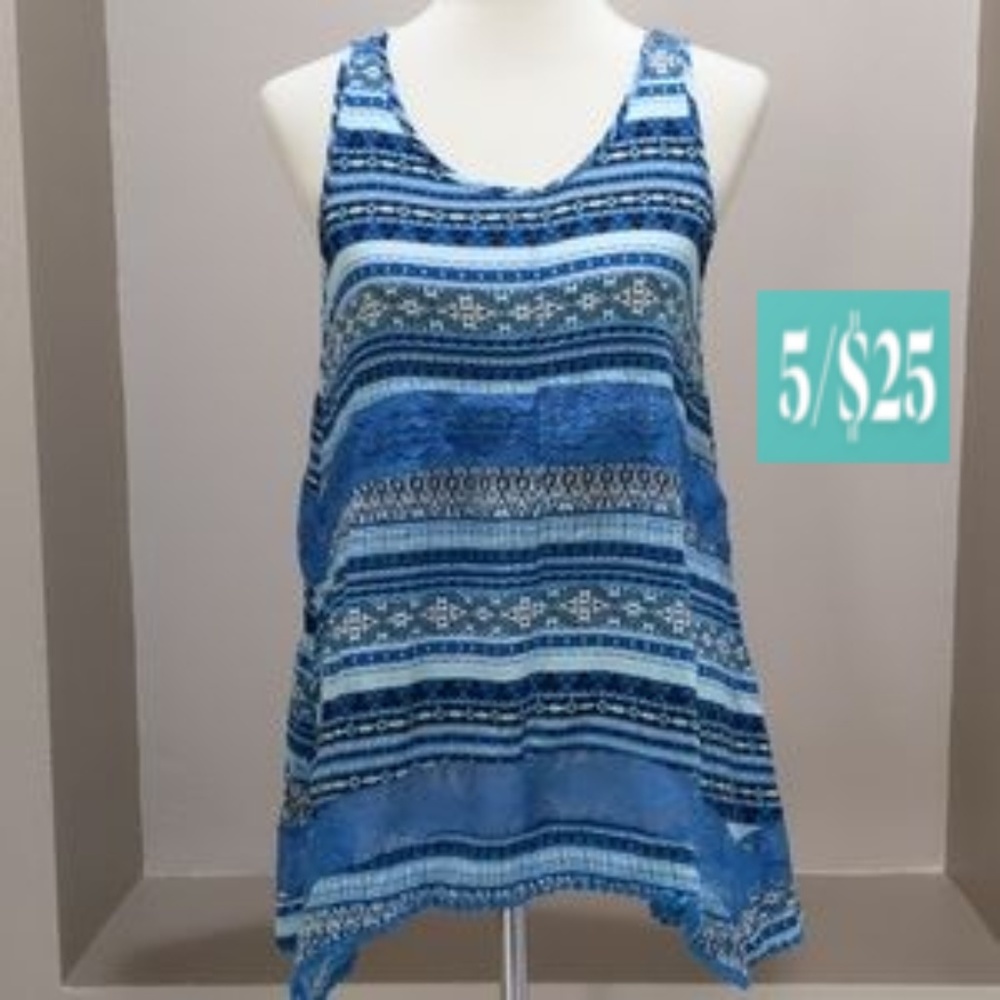 Massini Mixed Print Flowy Tank Top